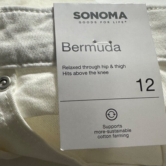 Sonoma Womens Bermuda Denim Shorts Size 12 Jorts Cotton Blend Vacation Beach - Picture 6 of 10